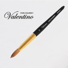 Valentino Kolinsky Black Wood Chrome Ferrule Size #12