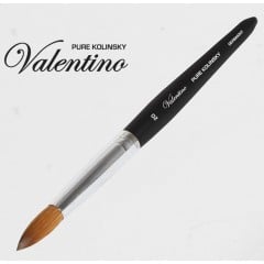 Valentino Kolinsky Black Wood Chrome Ferrule Size #20