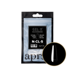 APRÉS Gel-X Natural Coffin Long Size 5, Refill Tips