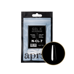 APRÉS Gel-X Natural Coffin Long Size 7, Refill Tips