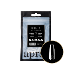 APRÉS  Natural Coffin Medium Size 5.5, Refill Tips