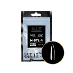APRÉS Gel-X Natural Stiletto Long Size 4, Refill Tips