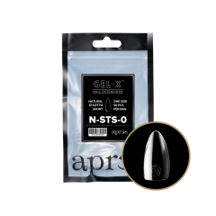 APRÉS Gel-X Natural Stiletto Short Size 0, Refill Tips