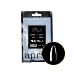 APRÉS Gel-X Natural Stiletto Short Size 3, Refill Tips