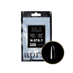 APRÉS Gel-X Natural Stiletto Short Size 7, Refill Tips
