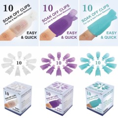 10-Piece Soak Off Clips Clear