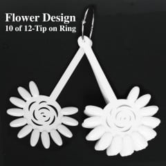 10 Flower Displays of 12 Tips in a Ring White
