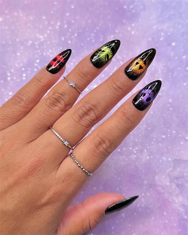 color shifting nail art for halloween