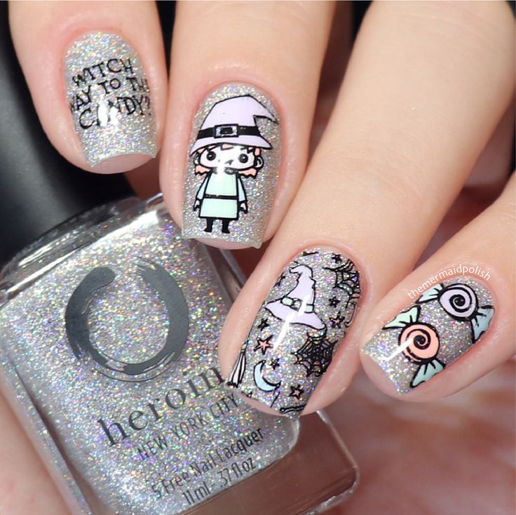 Silver Glitter Nails